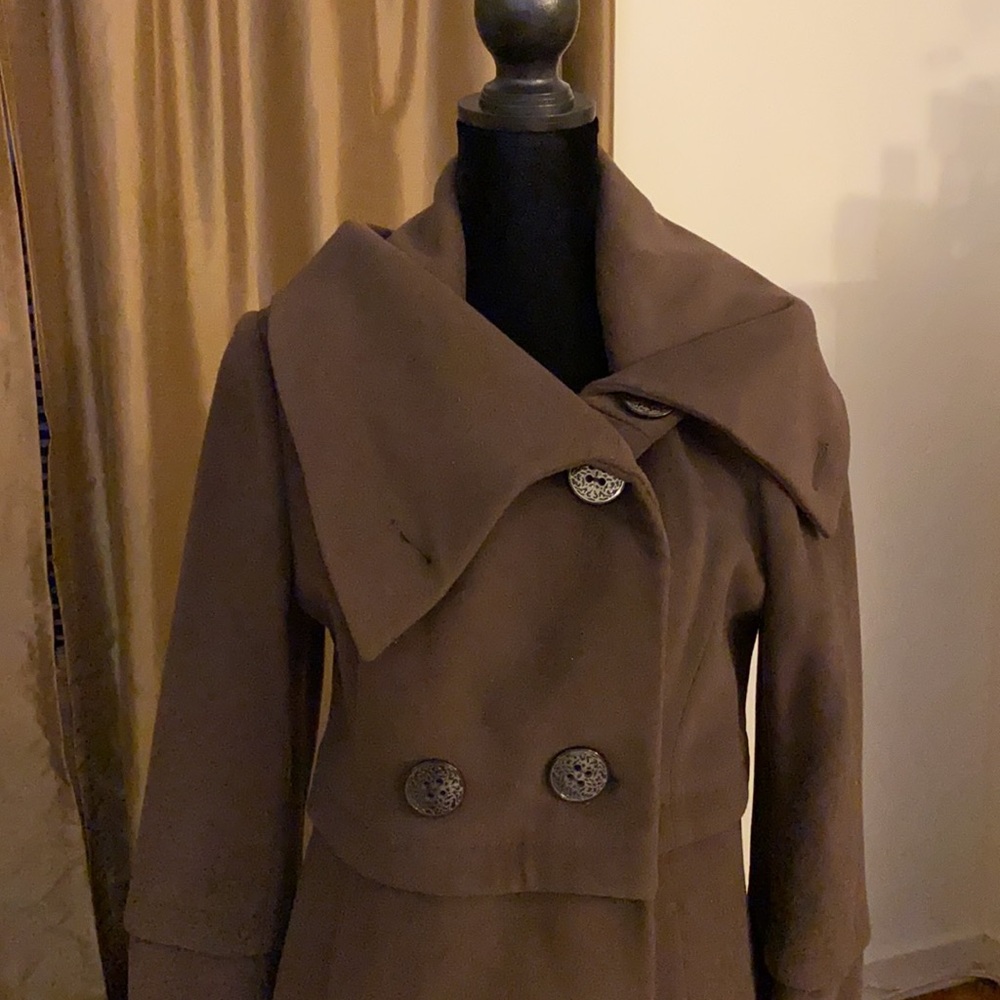 Elie Tahari asymmetric brown wool coat - Picture 4 of 9